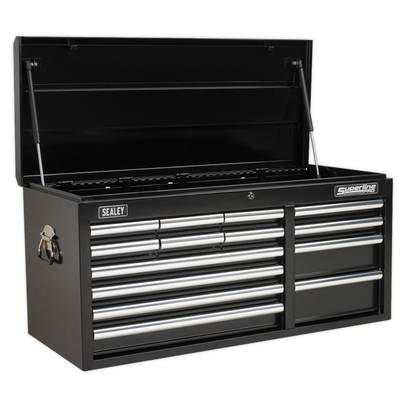 Sealey AP41149B Topchest 14 Drawer with Ball Bearing Slides Heavy-Duty - Black