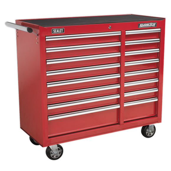 Sealey AP41169 Rollcab 16 Drawer with Ball Bearing Slides Heavy-Duty - Red