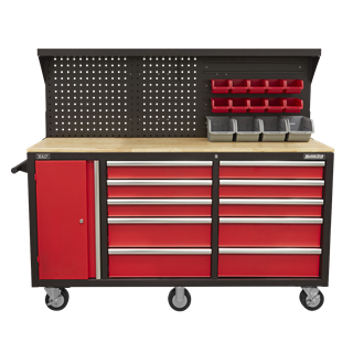 Sealey AP6310 Mobile Workstation 10 Drawer with Backboard