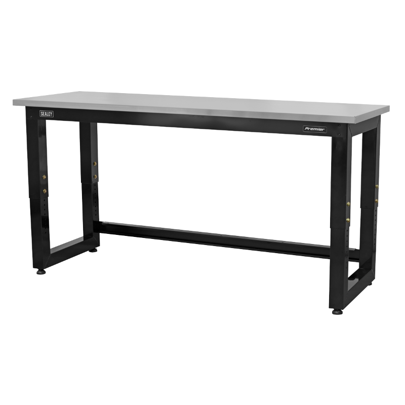 Sealey Steel Adjustable Workbench with Stainless Steel Worktop 1830mm - Heavy-Duty