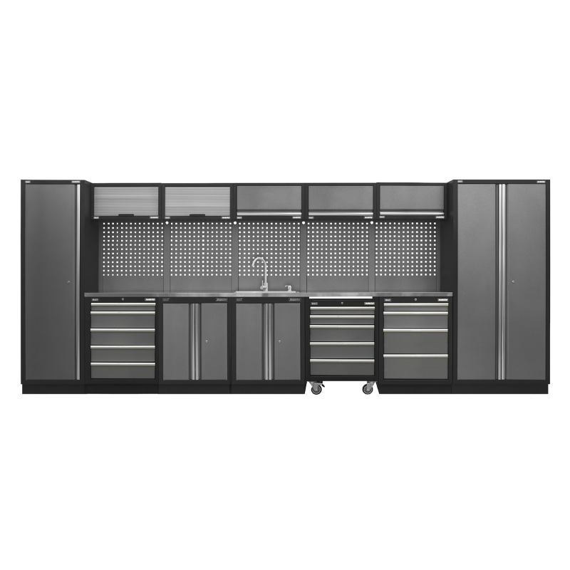 Sealey APMSSTACK17SS Superline PRO® Storage System with Stainless Worktop 4.9m
