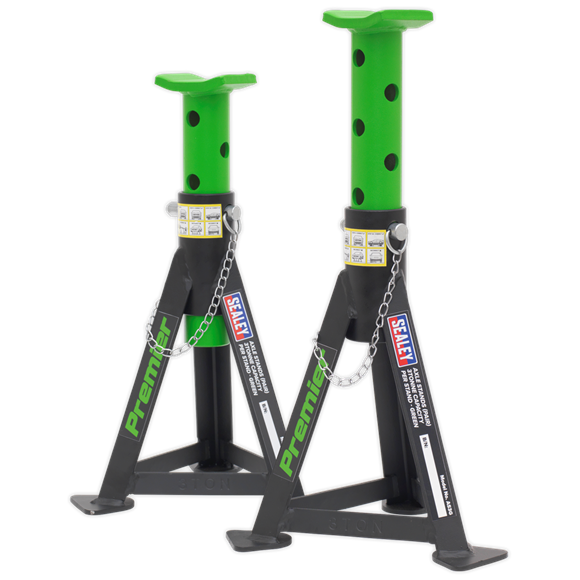 Sealey AS3G Axle Stands (Pair) 3tonne Capacity per Stand - Green