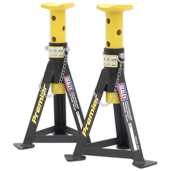 Sealey AS3Y Axle Stands (Pair) 3tonne Capacity per Stand - Yellow