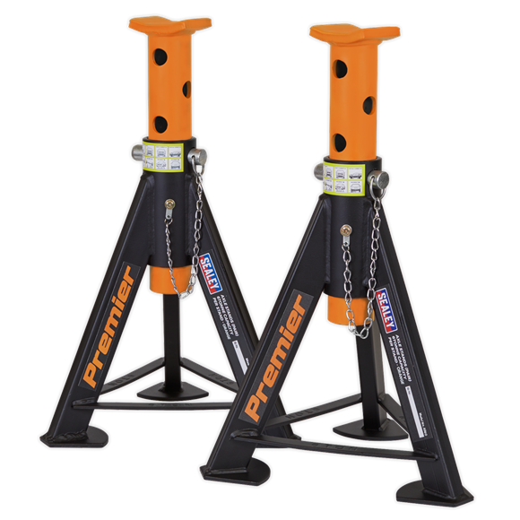 Sealey AS6O Axle Stands (Pair) 6tonne Capacity per Stand - Orange