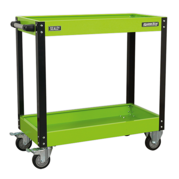 Sealey CX109HV Workshop Trolley 2-Level Heavy-Duty - Hi-Vis Green