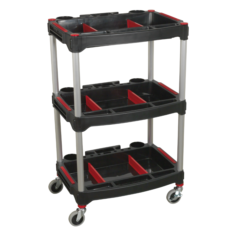 Sealey Workshop Trolley 3-Level Composite with Parts Storage