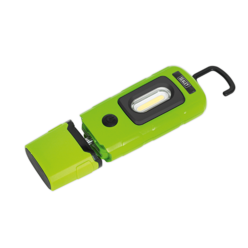 Sealey LED3601G Rechargeable 360° Inspection Light 3W COB & 1W SMD LED Green Lithium-Polymer