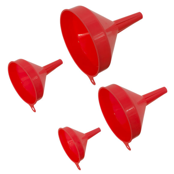 Sealey F94 Funnel Set 4pc Economy Fixed Spout