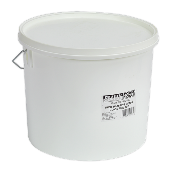 Sealey GB25KG Shot Blasting Beads Glass 25kg Plastic Tub