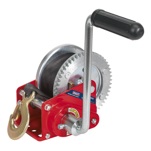 Sealey GWW1200B Geared Hand Winch with Brake & Webbing 540kg Capacity