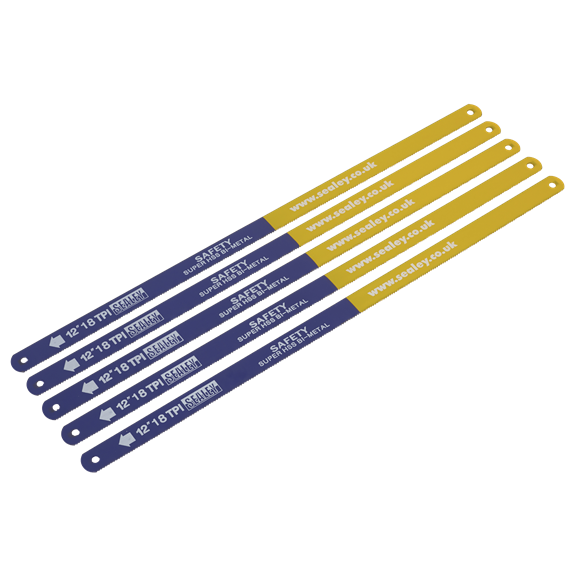 Sealey HSB0518 Hacksaw Blade 300mm HSS Bi-Metal 18tpi Pack of 5