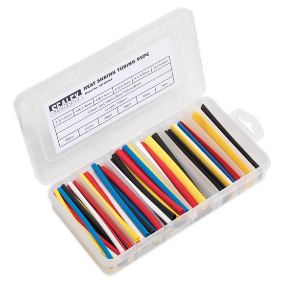 Sealey HST100MC Heat Shrink Tubing Assortment 95pc 100mm Mixed Colours