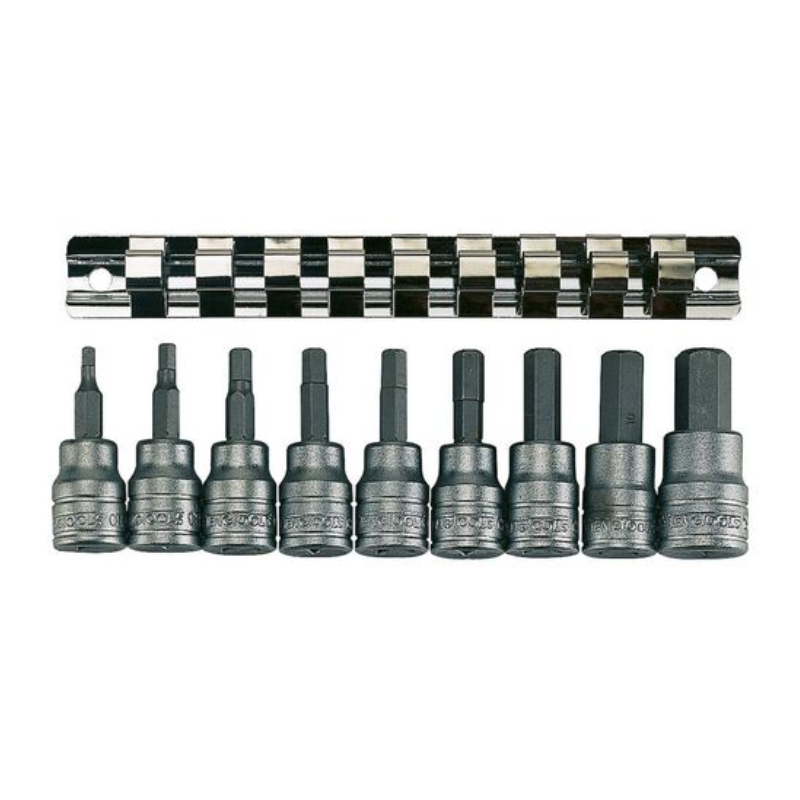 Teng M3812 Socket Clip Rail Hex Socket Metric 3/8in Drive