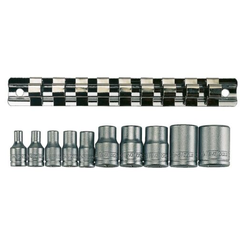 Teng M3814 Socket Clip Rail TX-E Set of 10 3/8in & 1/4in Drive