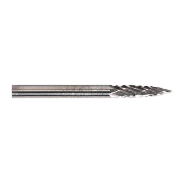 Sealey MCB005 Micro Carbide Burr Pointed Tree 3mm Pack of 3