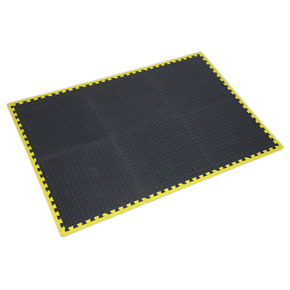 Sealey MIC1218Y3 Interlocking EVA Foam Workshop Mat Set 1240 x 1825mm with Hi-Vis Edges