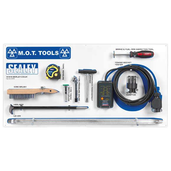 Sealey MOTBKIT MOT Tool Board with Tools