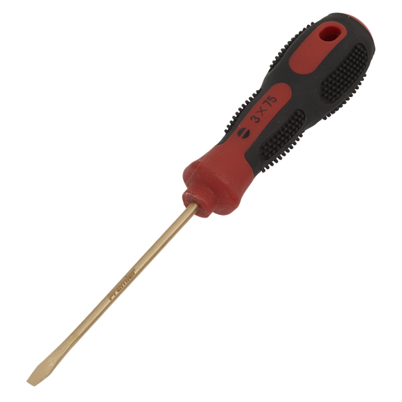 Sealey NS092 Screwdriver Slotted 3 x 75mm - Non-Sparking