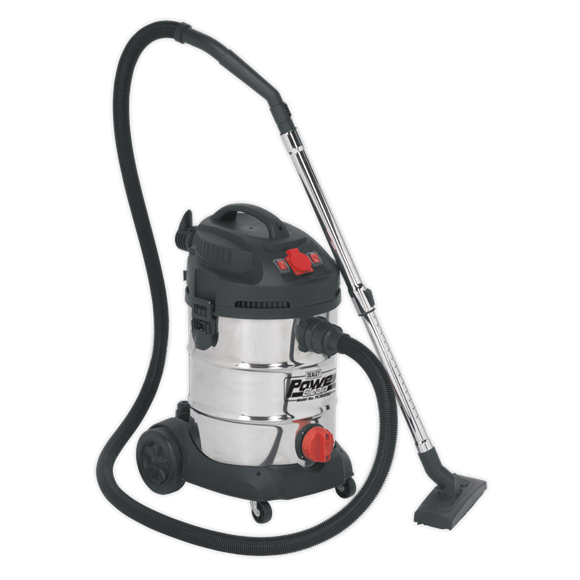 Sealey PC300SDAUTO Vacuum Cleaner Industrial 30L 1400W/230V Stainless Drum Auto Start