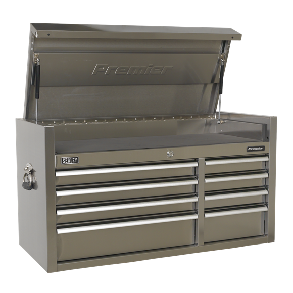 Sealey PTB104008SS Topchest 8 Drawer 1055mm Stainless Steel Heavy-Duty