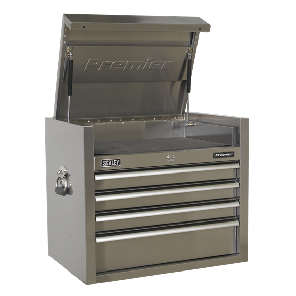 Sealey PTB66004SS Topchest 4 Drawer 675mm Stainless Steel Heavy-Duty