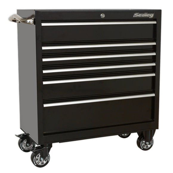 Sealey PTB93006 Rollcab 6 Drawer 930mm Heavy-Duty Black