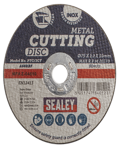 Sealey PTC/3CT Cutting Disc Ø75 x 1.2mm 10mm Bore