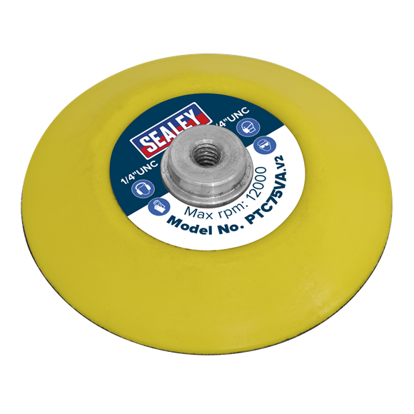 Sealey PTC75VA Hook-and-Loop Backing Pad Ø71mm 1/4