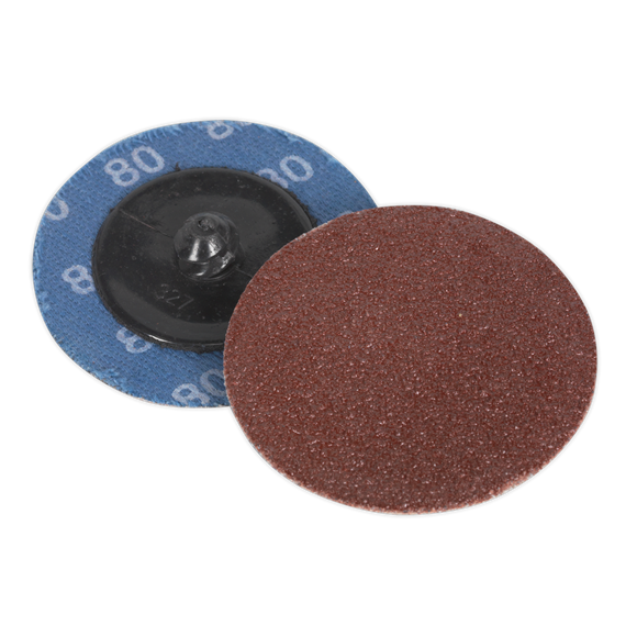 Sealey PTCQC5080 Quick-Change Sanding Disc Ø50mm 80Grit Pack of 10