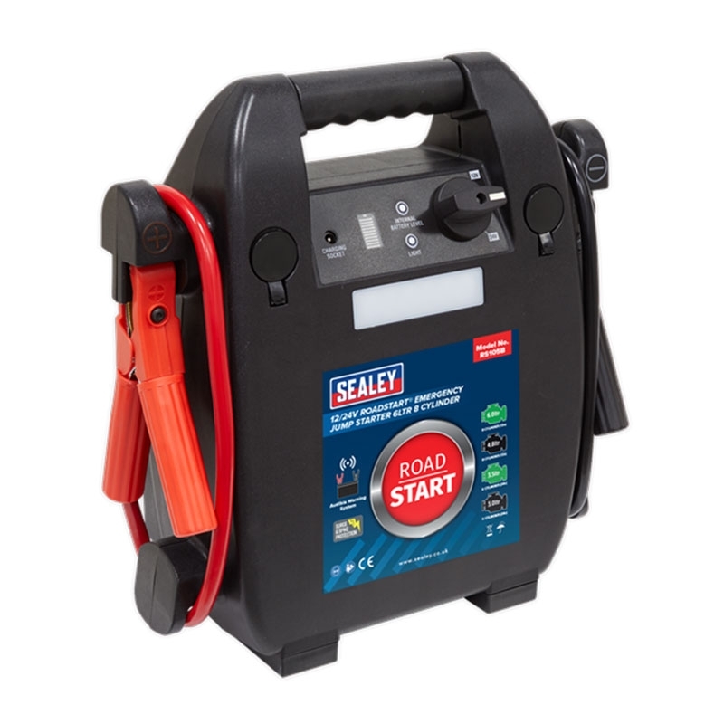 Sealey RS105B RoadStart Emergency Jump Starter 12/24V 6L 8 Cylinder
