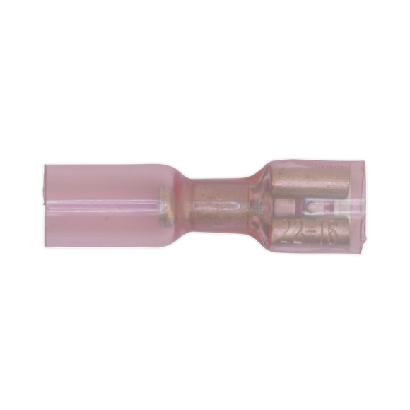 Sealey RTSPF25 Heat Shrink Push-On Terminal 6.4mm Female Red Pack of 25