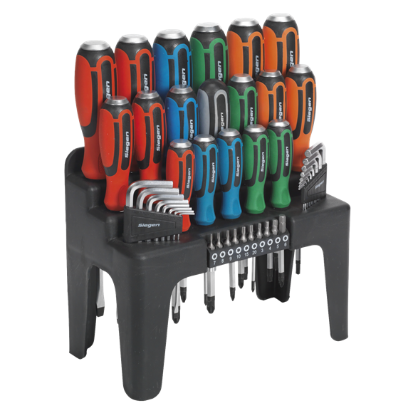 Sealey S01106 Hammer-Thru Screwdriver, Hex Key & Bit Set 44pc