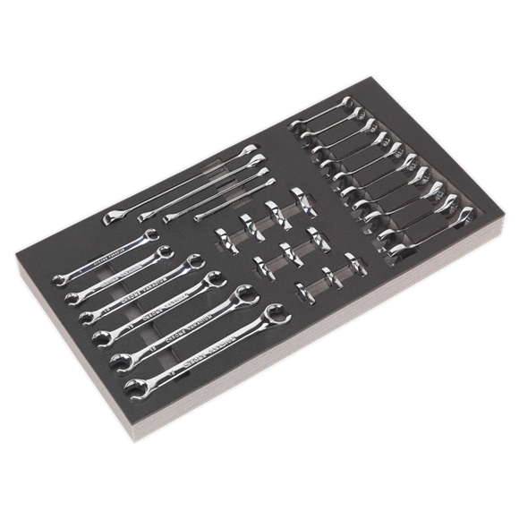 Sealey S01125 Tool Tray with Specialised Spanner Set 30pc - Metric