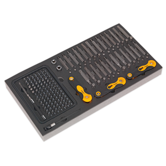 Sealey S01126 Tool Tray with Specialised Bits & Folding Hex Keys 192pc