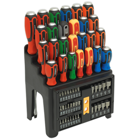 Sealey S01153 Hammer-Thru Screwdriver, Bit & Nut Driver Set 61pc