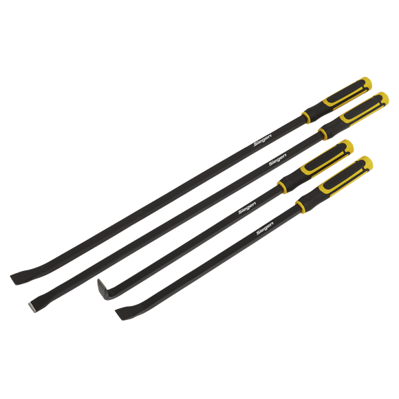 Sealey S01193 Pry Bar Set 4pc Heavy-Duty with Hammer cap