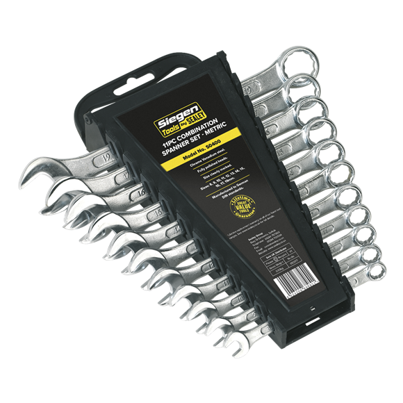Sealey S0400 Combination Spanner Set 11pc Metric
