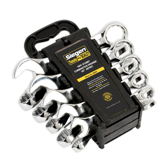 Sealey S0561 Combination Spanner Set 10pc Stubby Metric