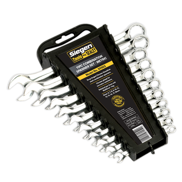 Sealey S0562 Combination Spanner Set 11pc Metric