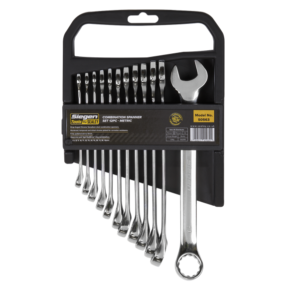 Sealey S0563 Combination Spanner Set 12pc Metric