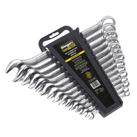 Sealey S0714 Combination Spanner Set 14pc Imperial