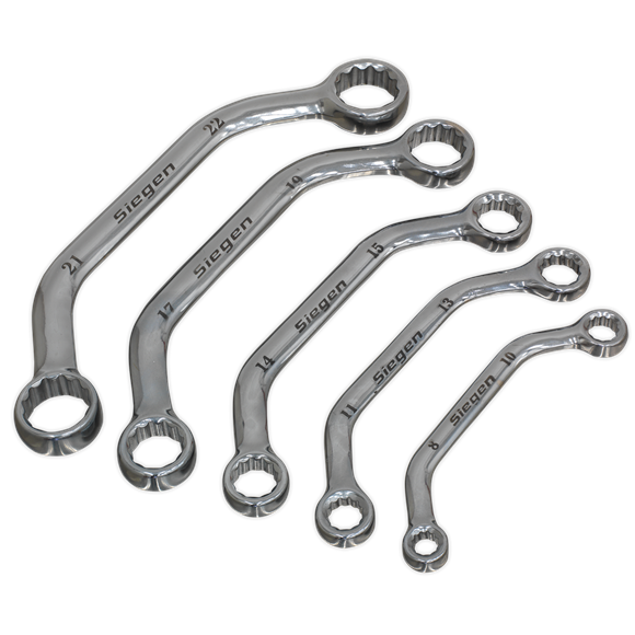 Sealey S0716 Obstruction Spanner Set 5pc Metric