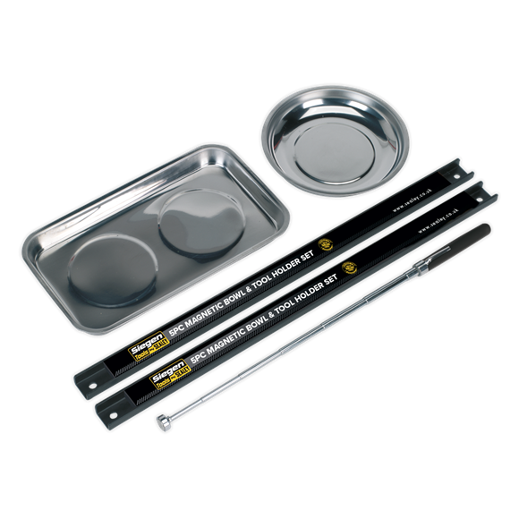 Sealey S0773 Magnetic Bowl & Tool Holder Set 5pc