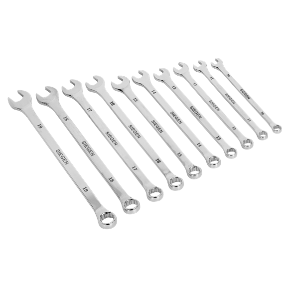 Sealey S0832 Combination Spanner Set 10pc Extra-Long Metric