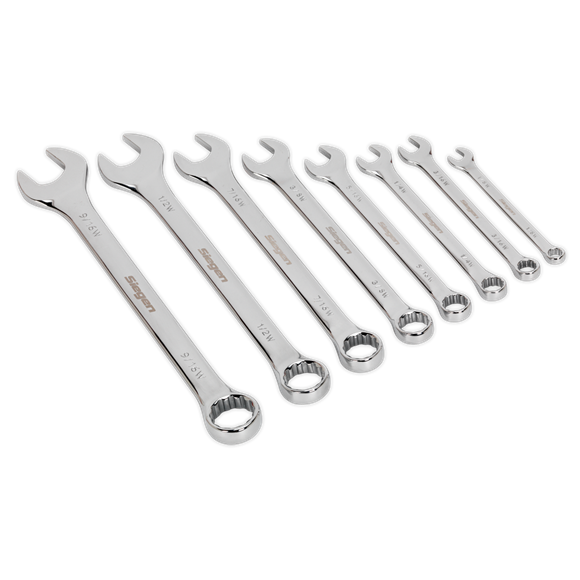 Sealey S0870 Combination Spanner Set 8pc Whitworth