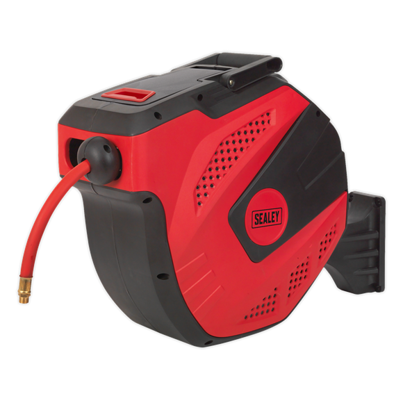 Sealey SA824 Air Hose Reel Auto-Rewind Control 30m Ø10mm ID - Rubber Hose