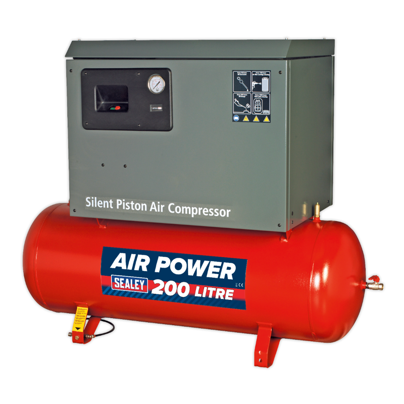 Sealey SAC2203BLN Air Compressor 200L Belt Drive 3hp with Cast Cylinders Low Noise