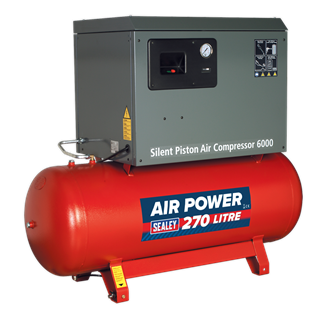 Sealey SAC42755BLN Air Compressor 270L Belt Drive 5.5hp 3ph 2-Stage with Cast Cylinders Low Noise