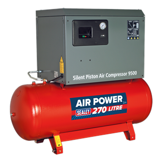 Sealey SAC72775BLN Compressor 270L Belt Drive 7.5hp 3ph 2-Stage with Cast Cylinders Low Noise