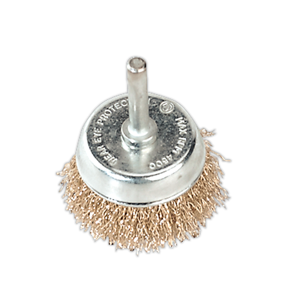 Sealey SCB50 Wire Cup Brush Ø50mm with 6mm Shaft